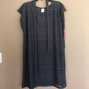 Grey Crochet Swim Coverup
